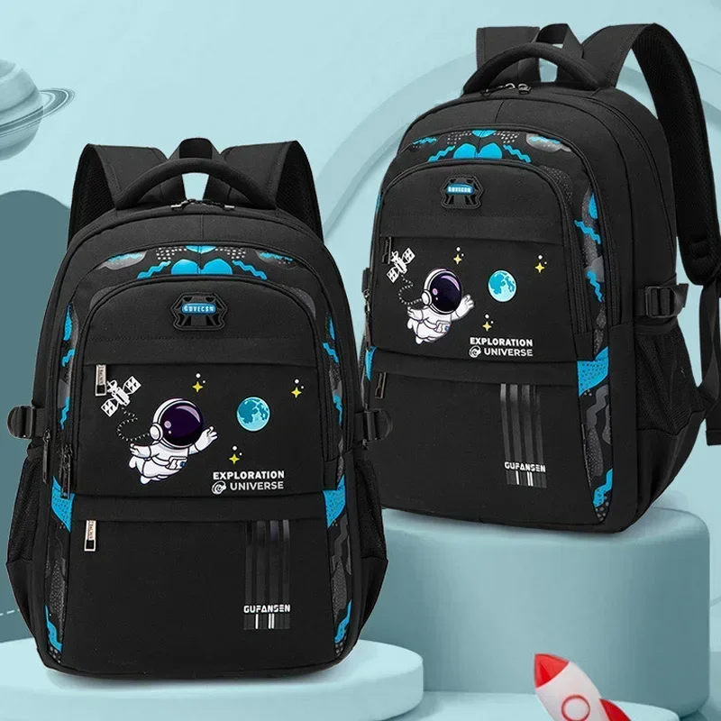 2024 New Kids Backpack Cartoon Astronaut Teenages Schoolbag Primary Waterproof Backpack Boys Girls Orthopedic Mochila Infantile