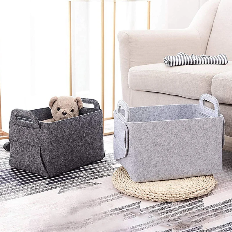 1PC Felt Storage Baskets Household Toy CLothes Sundries Storage Box Large Capacity Underwear Bra Socks Folding Box Organizer