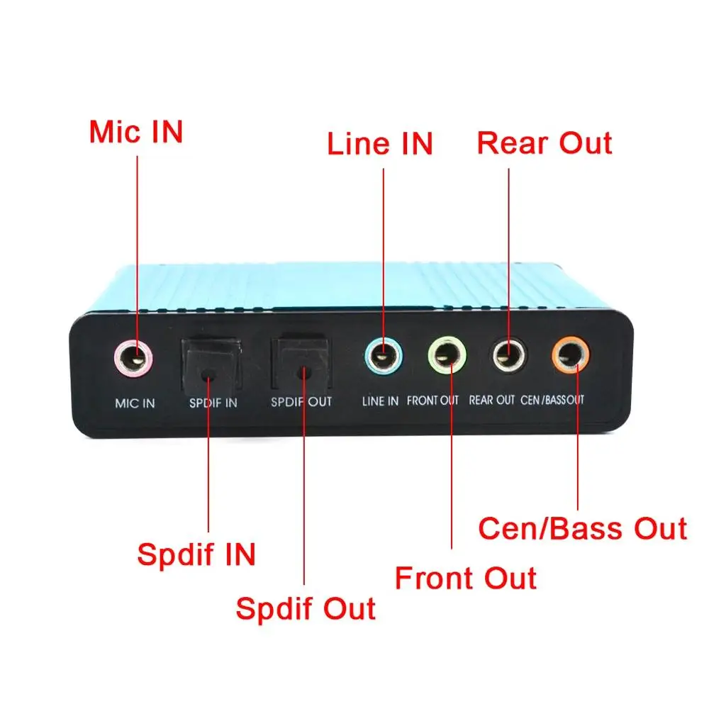 ABS USB Sound Card External 5.1 Audio Adapter Optical Input Output High Fidelity USB Interface for Home Theater Gaming PC