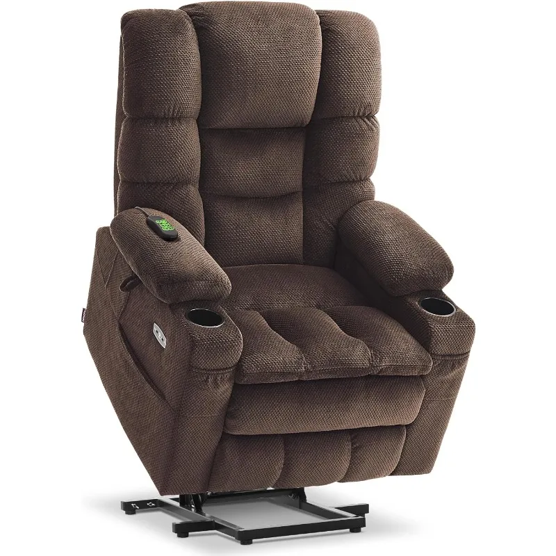 

Large Dual Motor Power Lift Recliner Chair with Massage and Dual Heating, Adjustable Headrest for Big and Tall Elderly People