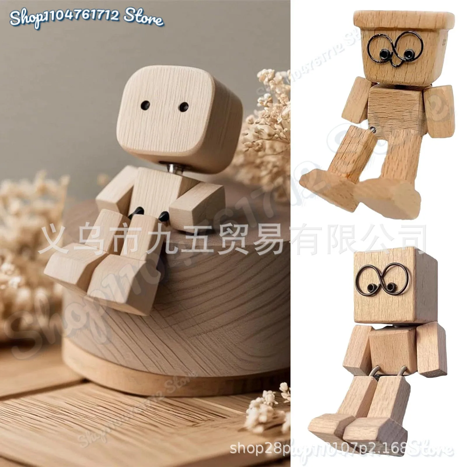 

Creative Car Decorative Dolly Wooden Figure Cute Desktop Decoration Aromatherapy Gift Good Things Healing Decorative Ornaments
