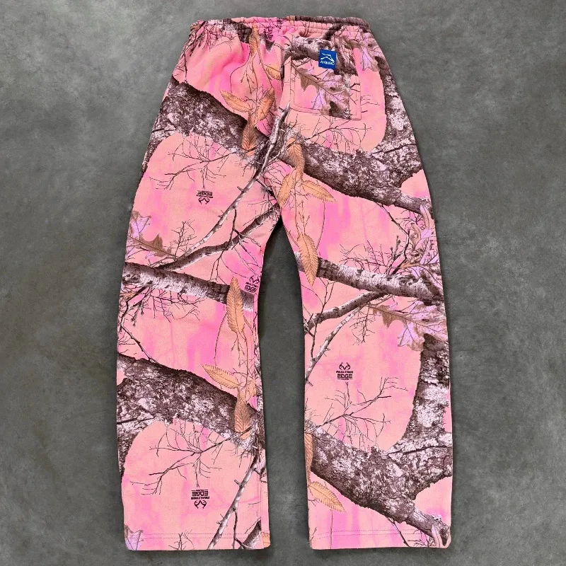❤ ❤ 2025 Y2K pantalones de chándal de moda pantalones con estampado de camuflaje rosa ropa de calle Harajuku Retro camuflaje suelto Unisex recto nuevo ★ ☆