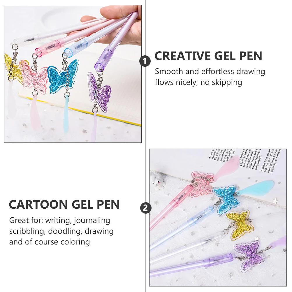 

15Pcs Butterflies Pendant Gel Pen Ink Neutral Pen Random Color Water-Based Ink Safe for Kids Students Creative Writing School
