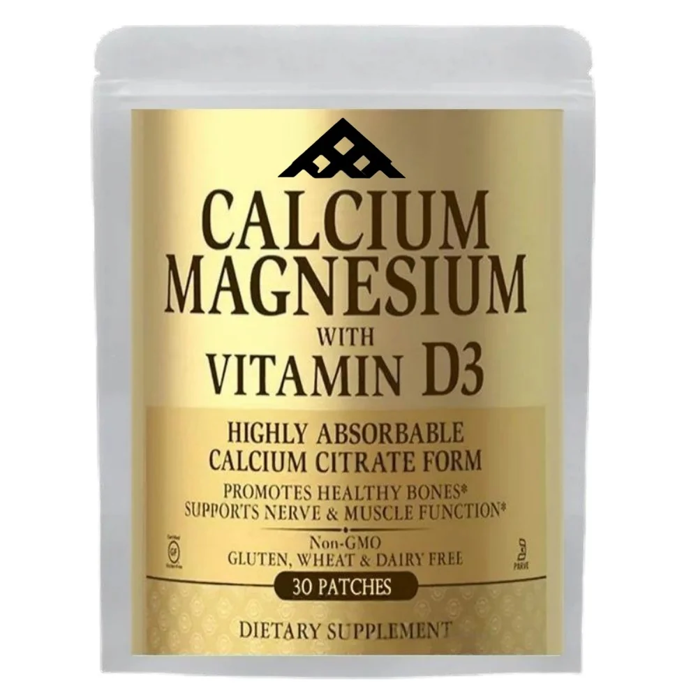 Calcium Magnesium Zinc Transdermal Patches With Vitamin D3 For Promotes Healthy Bone, Muscles, Calm Mood 30 Patches