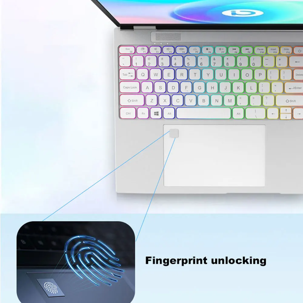 CRELNADER Dual Screen Laptop 7 Inch Touch Screen Metal Case RGB Backlit Fingerprint Unlock Window 11 Ultrathin Laptops Notebook