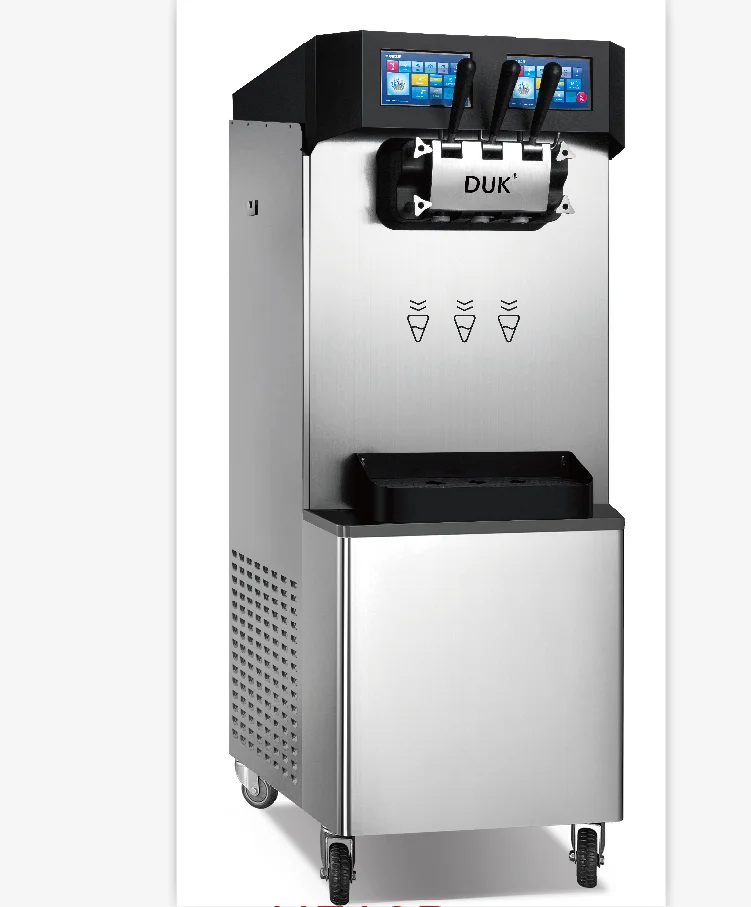 Floor Standing Ice Cream Machine 2+1 Flavor Soft Serve with Pasteurization System for Commercial Use