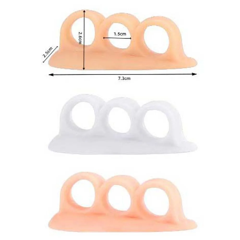 Three Pores Toe Separators Feet Valgus Corrector Foot Care Tools Toe Splitter SEBS Curved and Deformed Toes Toe Spacers Outdoor