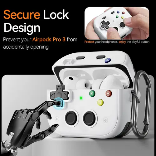 Imagen 2 del producto Funda para Airpods Pro 3/Pro 2/4(2025), diseño divertido de juego de carcasa dura para Airpods 4, funda con Kit de limpieza y llavero para Airpods Pro 3