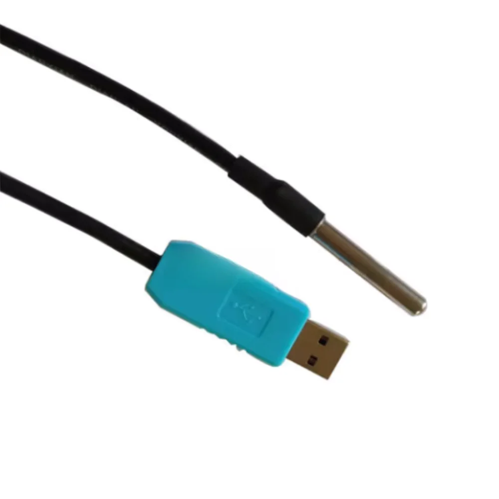 1PC Custom Temperature Sensor Module Temperature Sensor USB Interface DS18B20 Waterproof Probe18B20 for arduino Testing Software