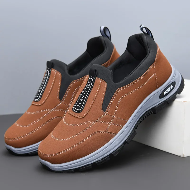 

2025 Men's Spring New Solid Color Versatile Single Shoes Mountaineering Shoes Soft soled Korean Edition Casual Walking Shoes