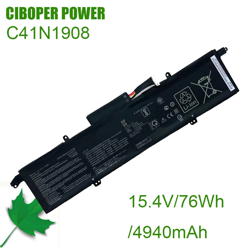 CP New Laptop Battery 0B200-03610000 C41N1908 76Wh For RoG Zephyrus G14 GA401 GA401II GA401IU GA401IV GA401IH GA401QE GA401QM
