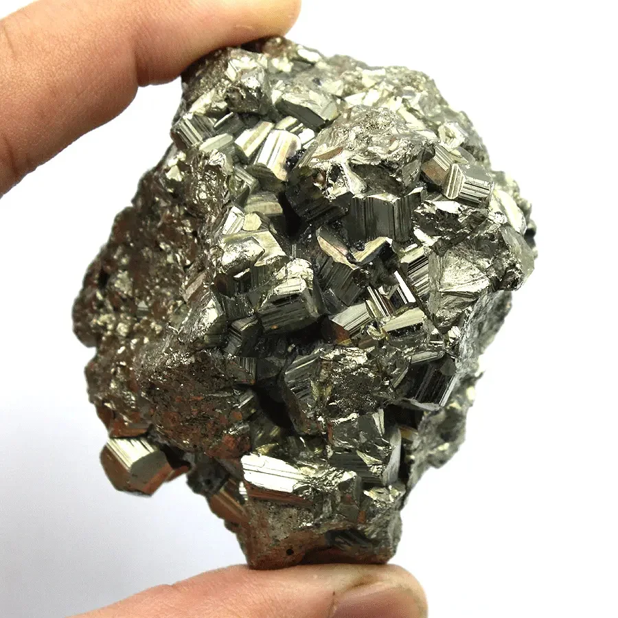 Natural Peruvian Pyrite Crystal Cluster  Sample Irregular Stone Rock Mineral