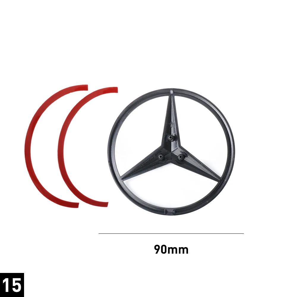 90mm ABS Car Rear Badge Sticker 3pins Snap Trunk Emblem Decal Original For Mercedes Benz GLK-class X204 2009-2015 A2048170416