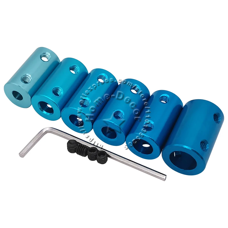 Anodize Aluminum Rigid Shaft Coupler Rigid Coupling Motor Connector Boat Metal Joint Adapter Multi-spec with free screw & Wrench