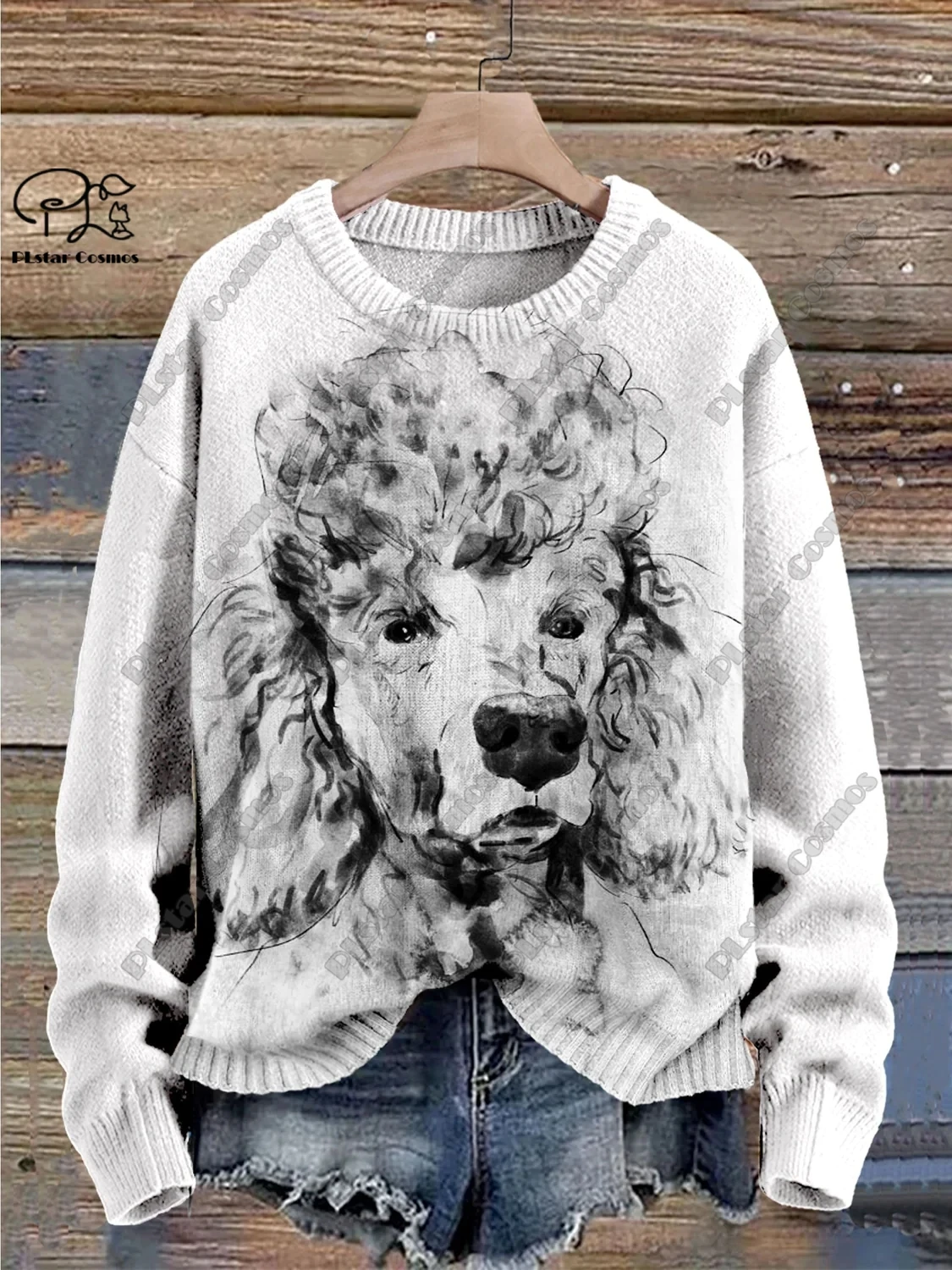 New Animal Series 3D Printing Cute Sketch Dog Art Print Authentic Ugly Sweater Winter Casual Unisex Sweater  G-2