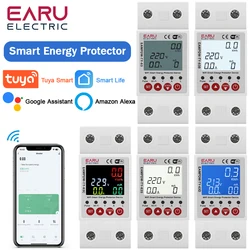 Tuya WiFi Smart Energy Meter Power kWh Meter Earth Leakage Over Under Voltage Protector Time Relay Device Switch Circuit Breaker