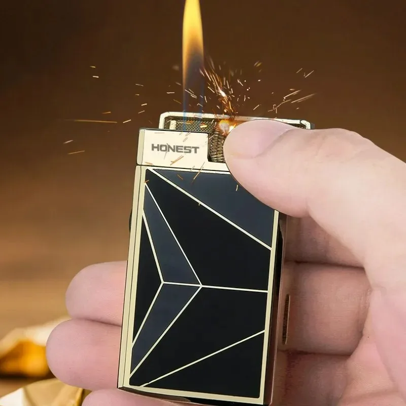 HONEST's New Direct Charge Windproof Lighter Visual Transparent Gas Chamber Cigar Exclusive High End Business Product
