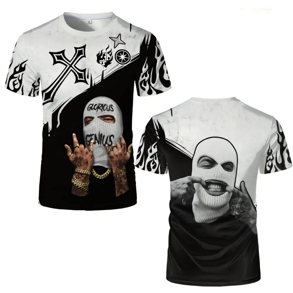 العصرية الراب نمط المتضخم الرجال المحملة الشارع الهيب هوب الكتابة على الجدران تي شيرت مطبوع تنفس القوطية ثقافة تحت الأرض الشارع الشهير