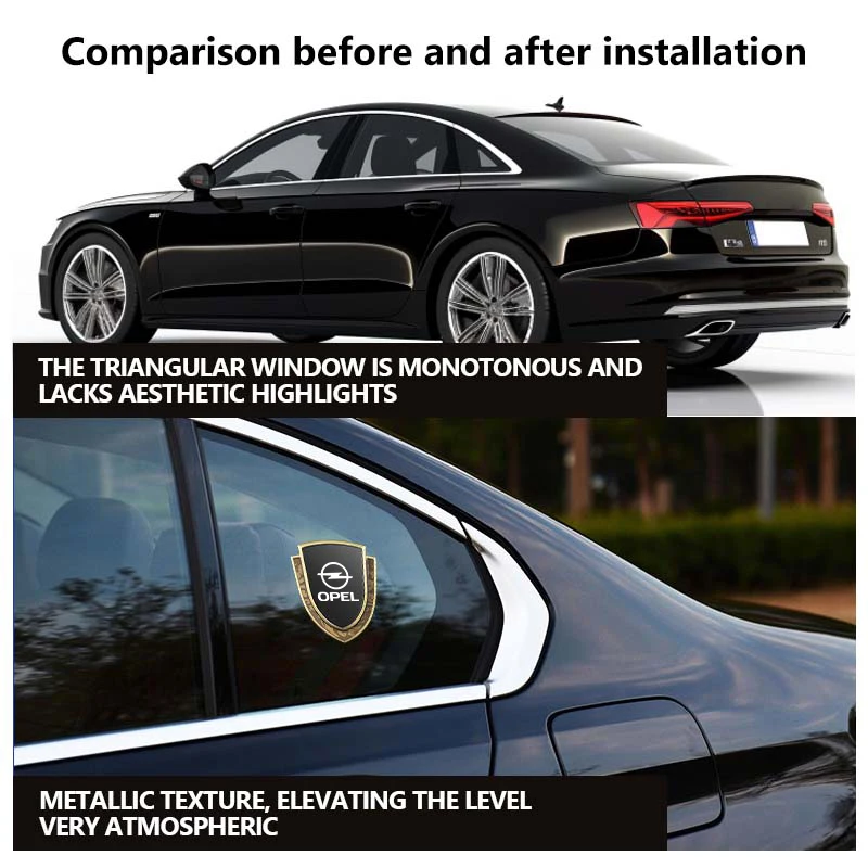 ملصق سيارة ملصق معدني لنافذة الجسم ثلاثية الأبعاد لتزيين السيارة لأوبل أسترا G H J K F Corsa D Zafira B Insignia Mokka Regal