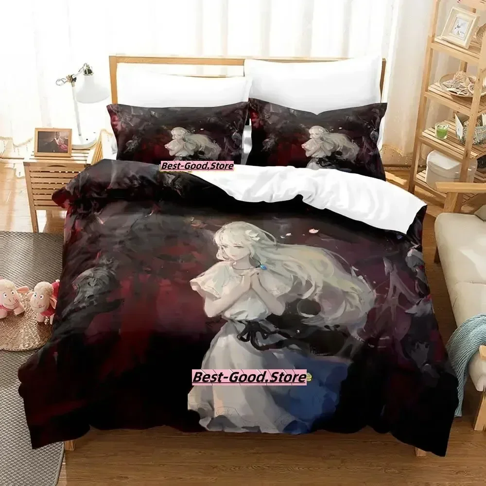 

New ENDER LILIES Quietus of the Knights Bedding Set Cartoon Anime three-piece set Adult Kid Bedroom Duvetcover Sets 3D Print