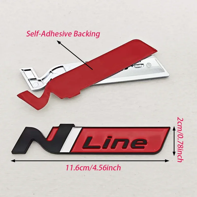3D ABS Car Styling Logo N Line Nline Badge Rear Trunk Emblem Fender Side Sticker Decals For i20 i30 Sonata Kona Elantra Tuson