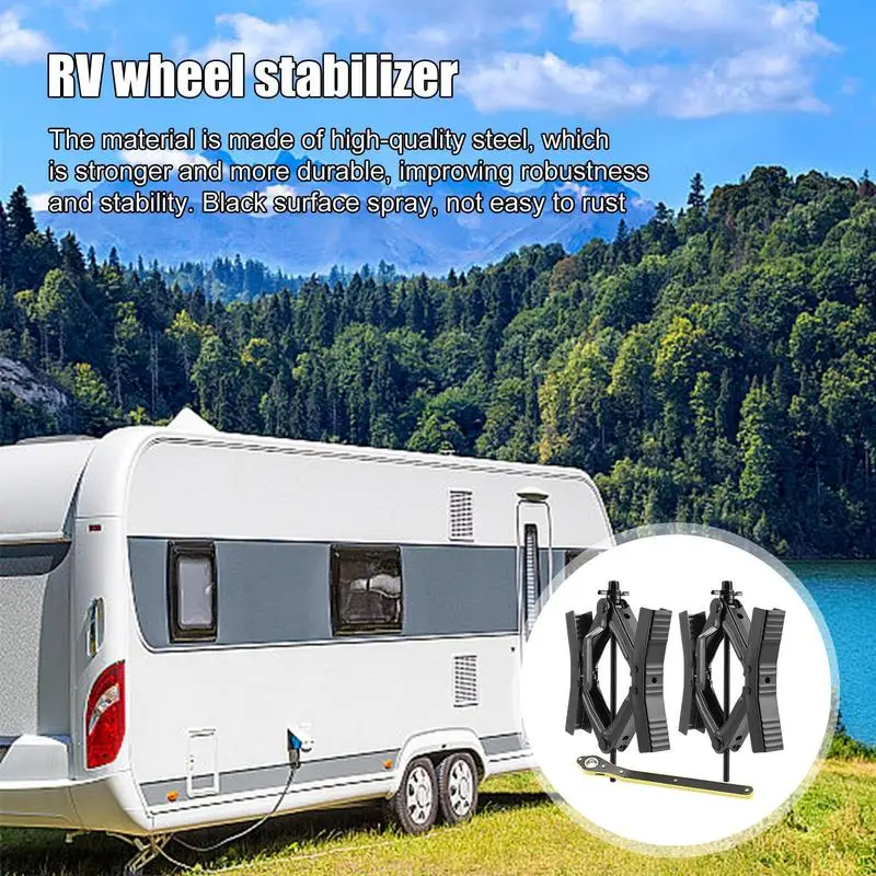 X-Chock Wheel Stabilizer Tire Chocks RV Trailer 2pcs Camper Tire Chocks For Outdoor Camping Road Trip RV Tire Movement Preventer