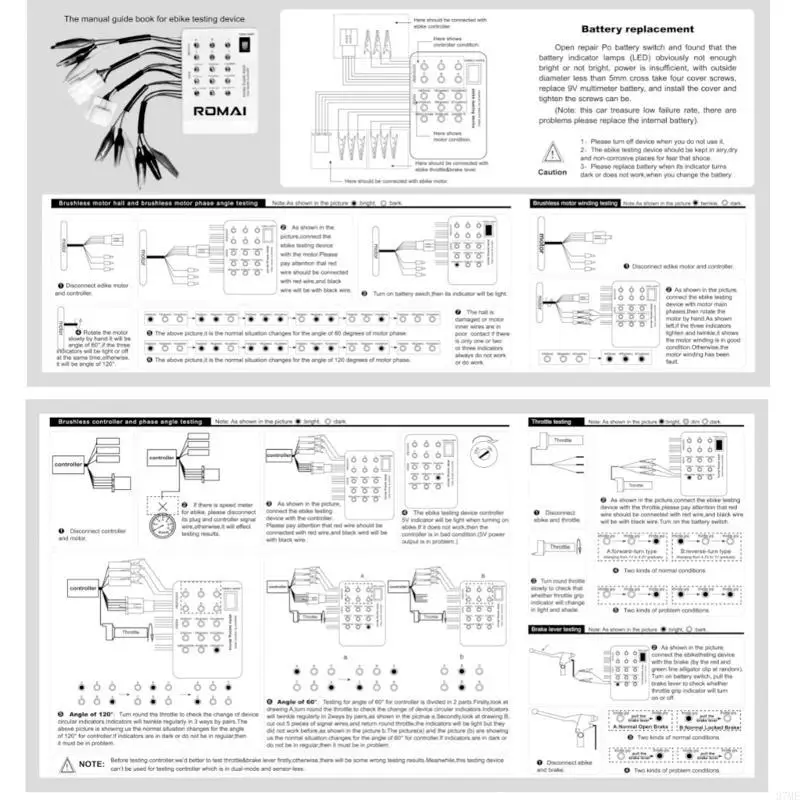 

37ME 24V 36V 48V 60V 72V E-bike Scooter Brushless Car Motor Controller Tester Quick