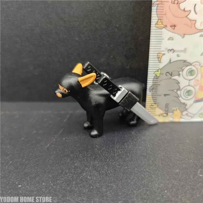 3cm Mini Ninja Puppy Dog Model Desk Decoration Removable Knife Home Decor Accessory Rare Collectible Figure
