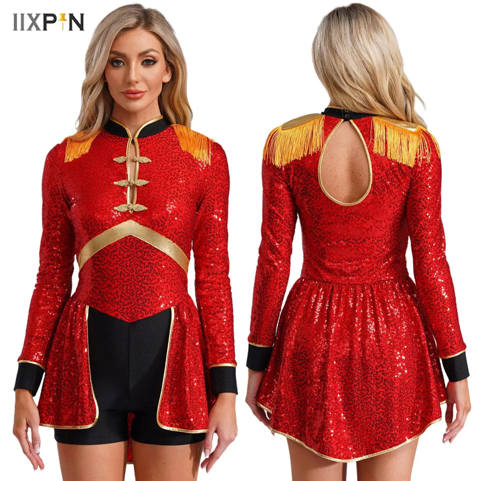 Costume de Magicien à Paillettes Brillantes pour Enfant Fille, Tenue Justaucorps avec Chapeau, Baguette Magique, Gants, Ensemble de Vêtements d'Halloween 200000532 Costume de Magicien à Paillettes Brillantes pour Enfant Fille, Tenue Justaucorps avec Chapeau, Baguette Magique, Gants, Ensemble de Vêtements d'Halloween 200000532