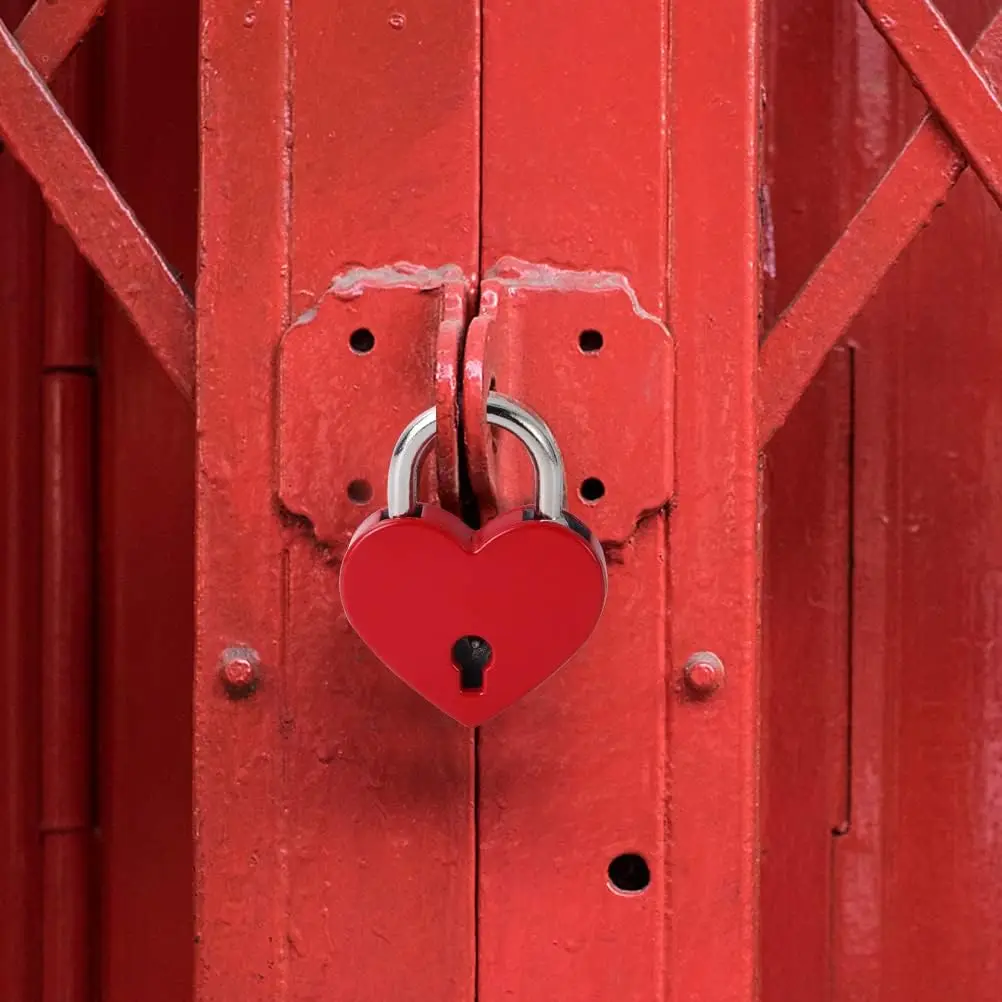 Cute Heart-Shaped Small Padlock for Diary, Jewelry Box, Zipper Wallet, Anti-Theft Mini Padlock, Heart-Shaped Lock
