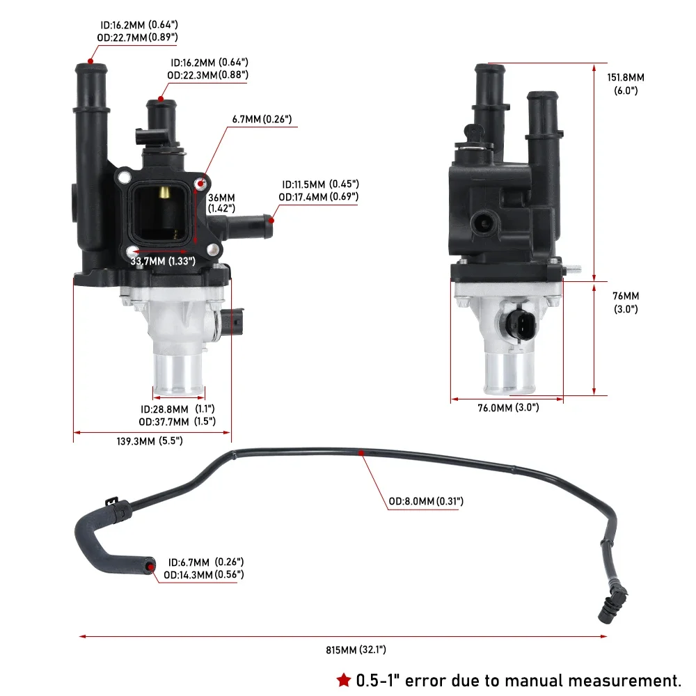 96984103   & 55578419   Genuino n. 25192228   Alloggiamento del termostato del liquido di raffreddamento del motore adatto per Chevrolet Sonic Cruze Tracker Trax 2011-2015
