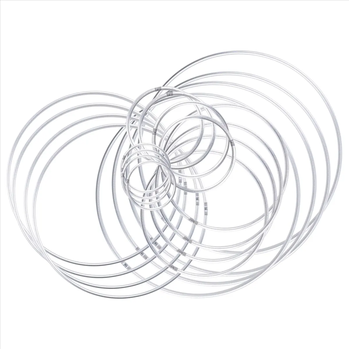 【A03R1】 20 Pieces Metal Dream Catcher Rings Hoops Steel Craft Silver Rings for Crafts,Macrame and Other DIY Projects in 5 Sizes