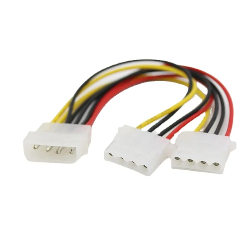 Adaptor Kabel Power Splitter 4 Pin Molex Male Power Ke 2x IDE 4 Pin Female Y Splitter Extension Adapter Connector Cable 20Cm