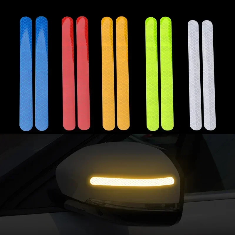 Car Reflective Strips Stickers Rearview Mirror Anti-collision Protective Decal Night Safety Warning Reflector Strip Sticker