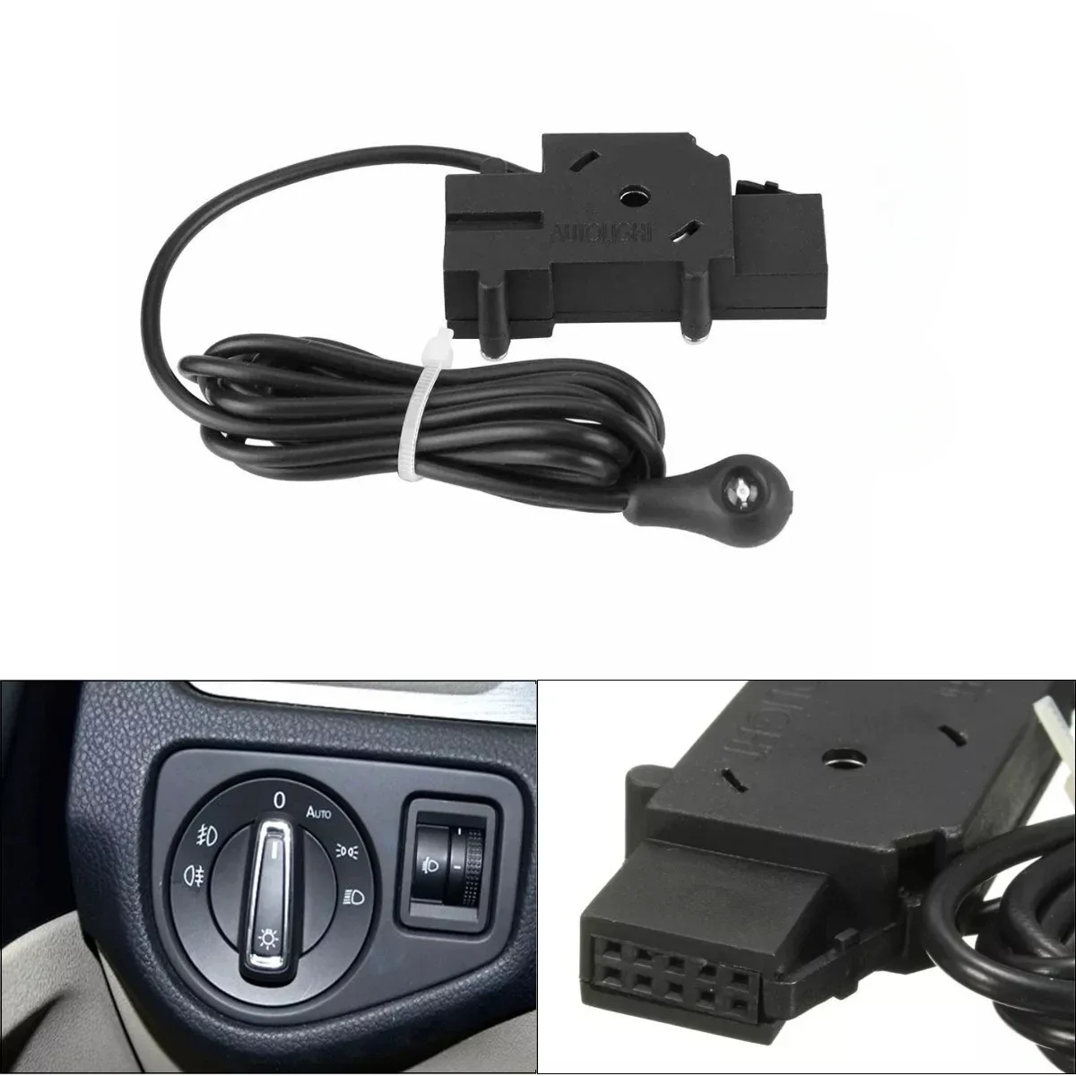 For Golf MK5 MK6 Passat B6 B7 CC Touran Caddy Tiguan Chrome Headlight Switch connector add Auto function Control Knob