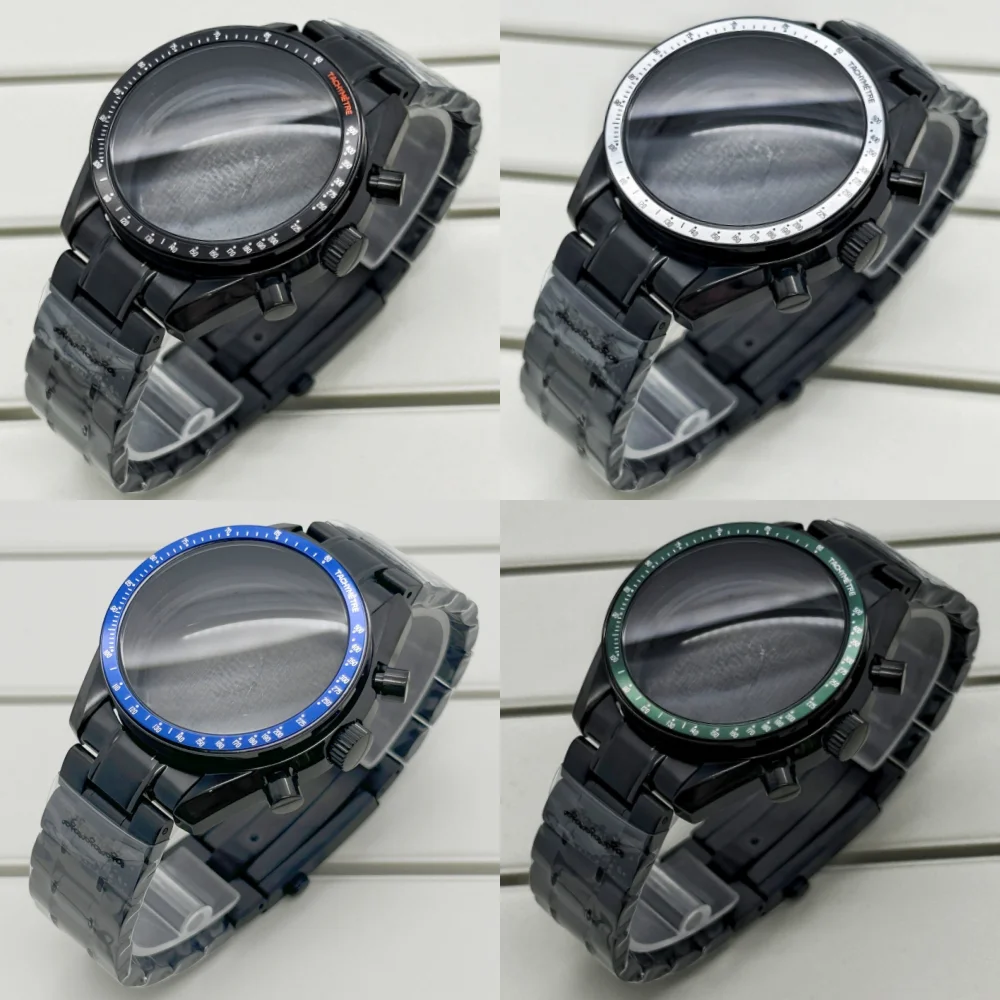 

Multifunctional Black 39.6mm Watch Case Suitable for Omg Speedmster VK63 Quartz Movement Watch Parts Fits 20mm Strap Case Bezel
