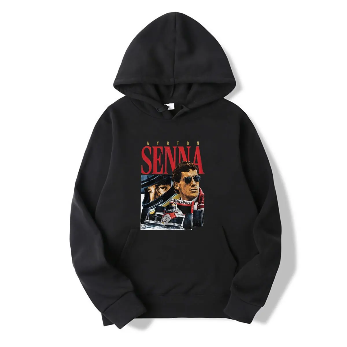 Ayrton Senna 90s Racing Retro Vintage Bootleg Classic Hooded sweatshirt long sleeves