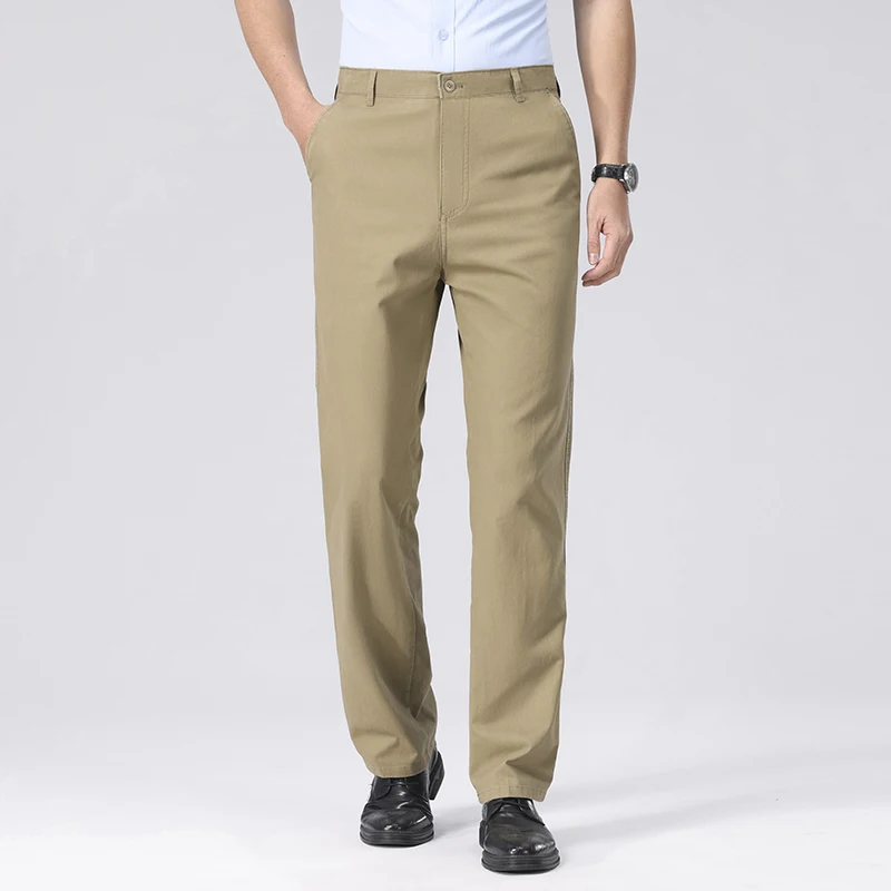 Premium Baumwoll-Bürohosen für Herren Bügelfrei Pflegeleichter Stoff Gürtelkompatibles Design Tägliche Casual-Event Lange Hosen – Detail 18