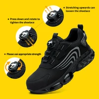 Rotary Button New Safety Shoes for Men, Anti-Impact and Anti-Piercing Work Shoes, Fashionable Men's Sports Shoes, and Safety Pro 3