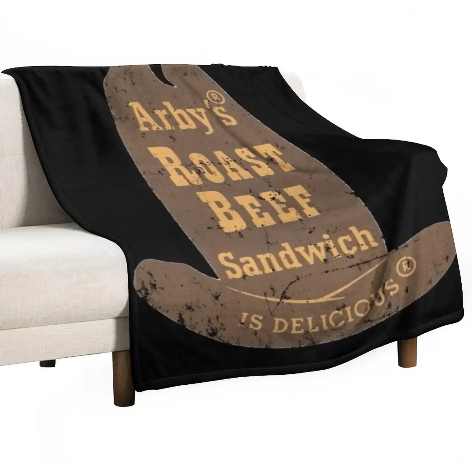 Arby's Roast Beef Shirt Throw Blanket Hairy Decorative Sofa valentine gift ideas Luxury Sofa Luxury Designer Blankets