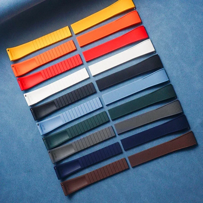 Tropical Pattern FKM CTS Fluororubber Watch Strap 20mm22mm Bands With Quick Release Butterfly Buckle Fit For most of Watches - Image 5