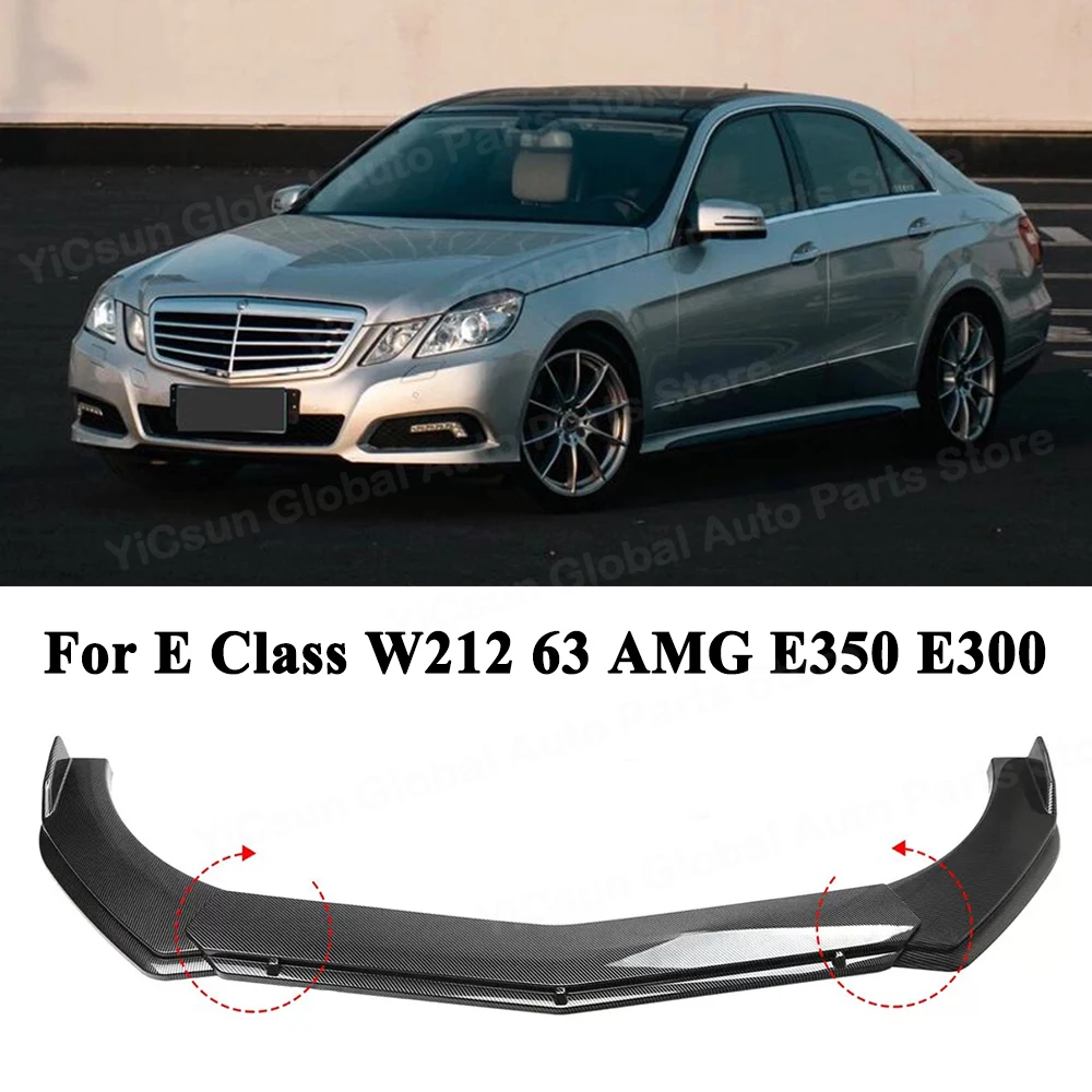 Für E-Klasse W212 63 AMG E350 E300 Auto Frontstoßstange Spoilerlippe Karosserie-Kit Splitter Seitenschweller Diffusor Schutzvorrichtung