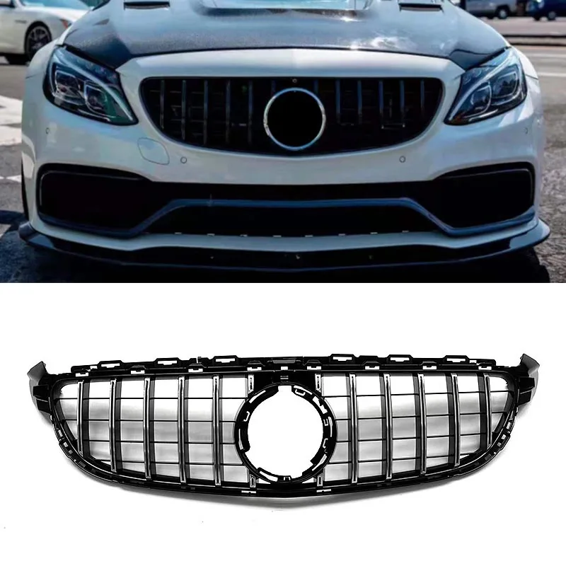 

Perfect Match Front Bumper Grille Hood Grill For Mercedes Benz W205 C63 C63S AMG 2019 2020 2021 ABS Tuning Grills
