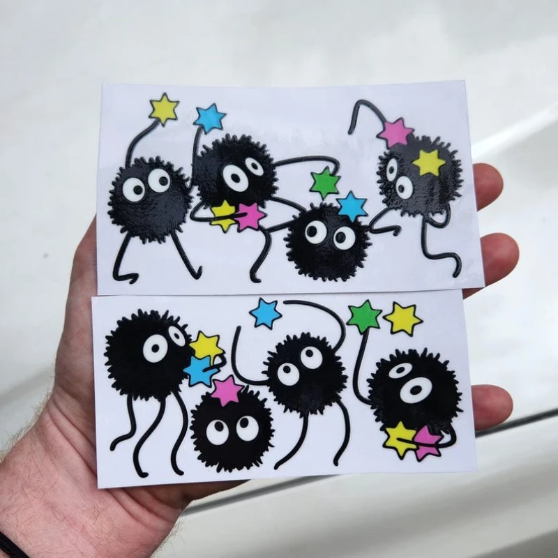 Pegatinas de coche de Anime Soot Sprite, impermeables, para ventana de coche, maletero, tanque de combustible de motocicleta, portátil, calcomanías de vinilo JDM universales, 1 ud.