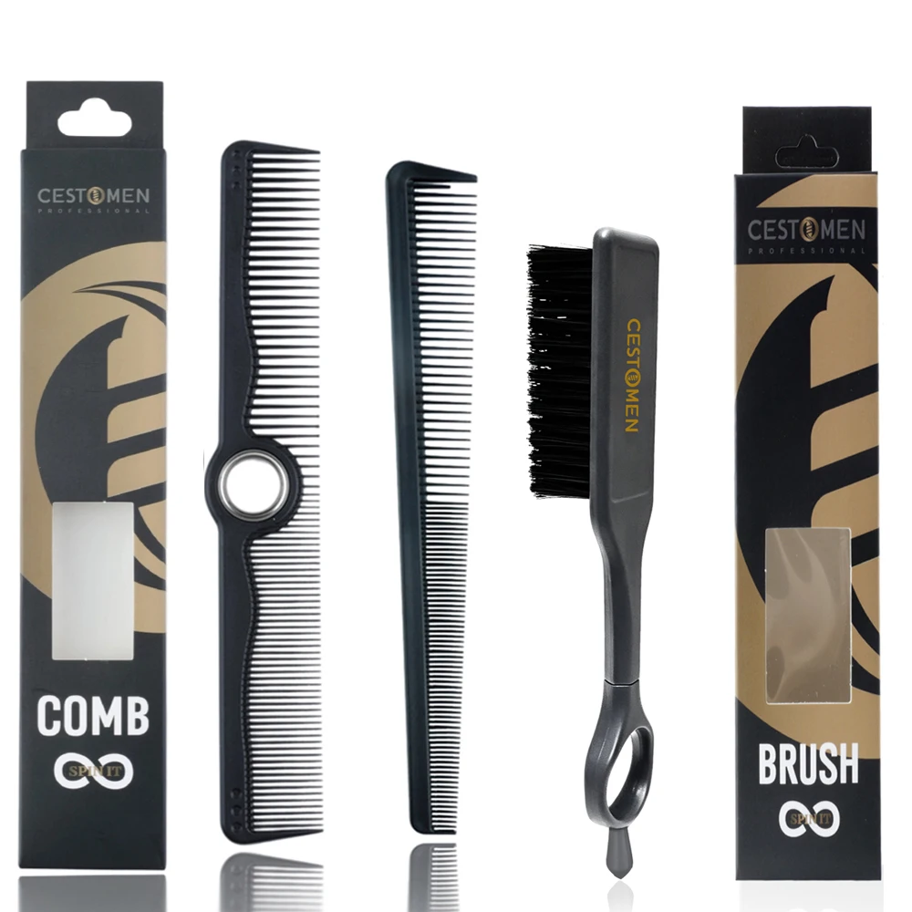 3-teiliges neues Profi-Friseurwerkzeug-Set, drehbare Doppelzahn-Haarschneidekämme, rotierende Mini-Fade-Haarbürste, antistatischer Taper-Kamm zum Stylen – Detail 23