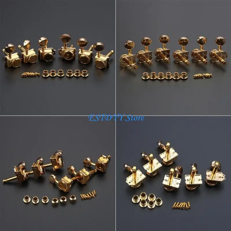 G6de 6 INLINE VINTAGE Guitar Locking Suption Lock String Tuning Opts #5