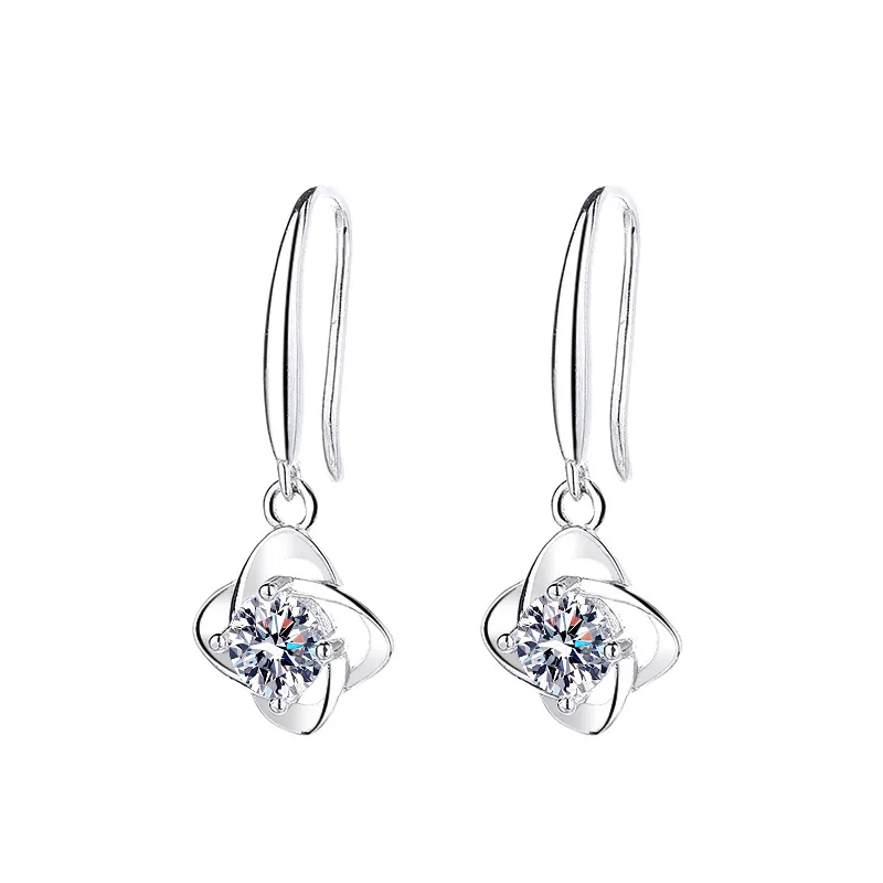 

Ts 925 Sterling Silver Moissanite Earrings For Women 0.5CT Top Color Moissanite Stud Earrings Fine Jewelry Party Gift Daily Wear