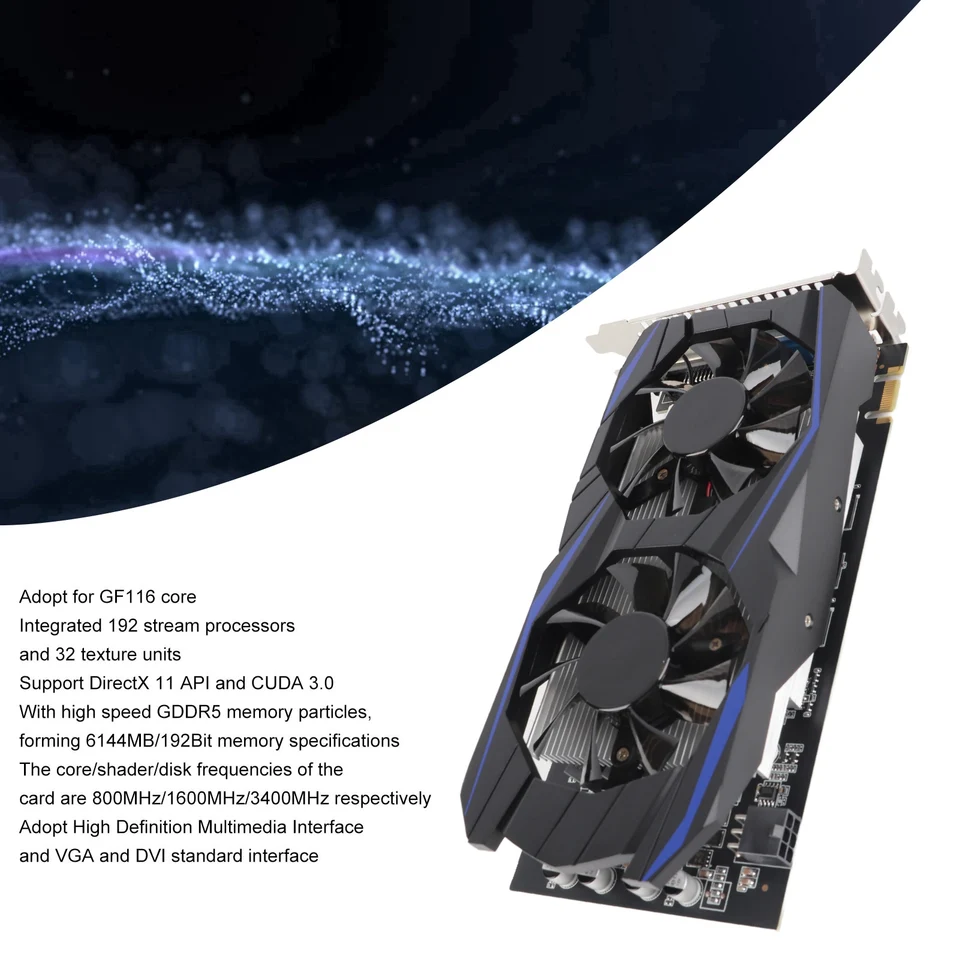 GTX550Ti Gaming Graphics Card 6GB 192BIT GDDR5 Dual Fan High