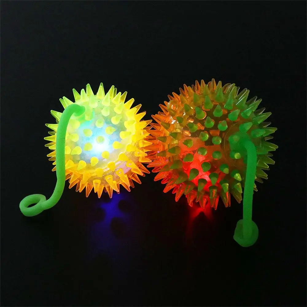 Toy Party Decoration Elastic Ball Led Light Up Toy Elastic Glow Hair Ball Glowing Hair Flash Ball Glowing Elastic Ball Toy