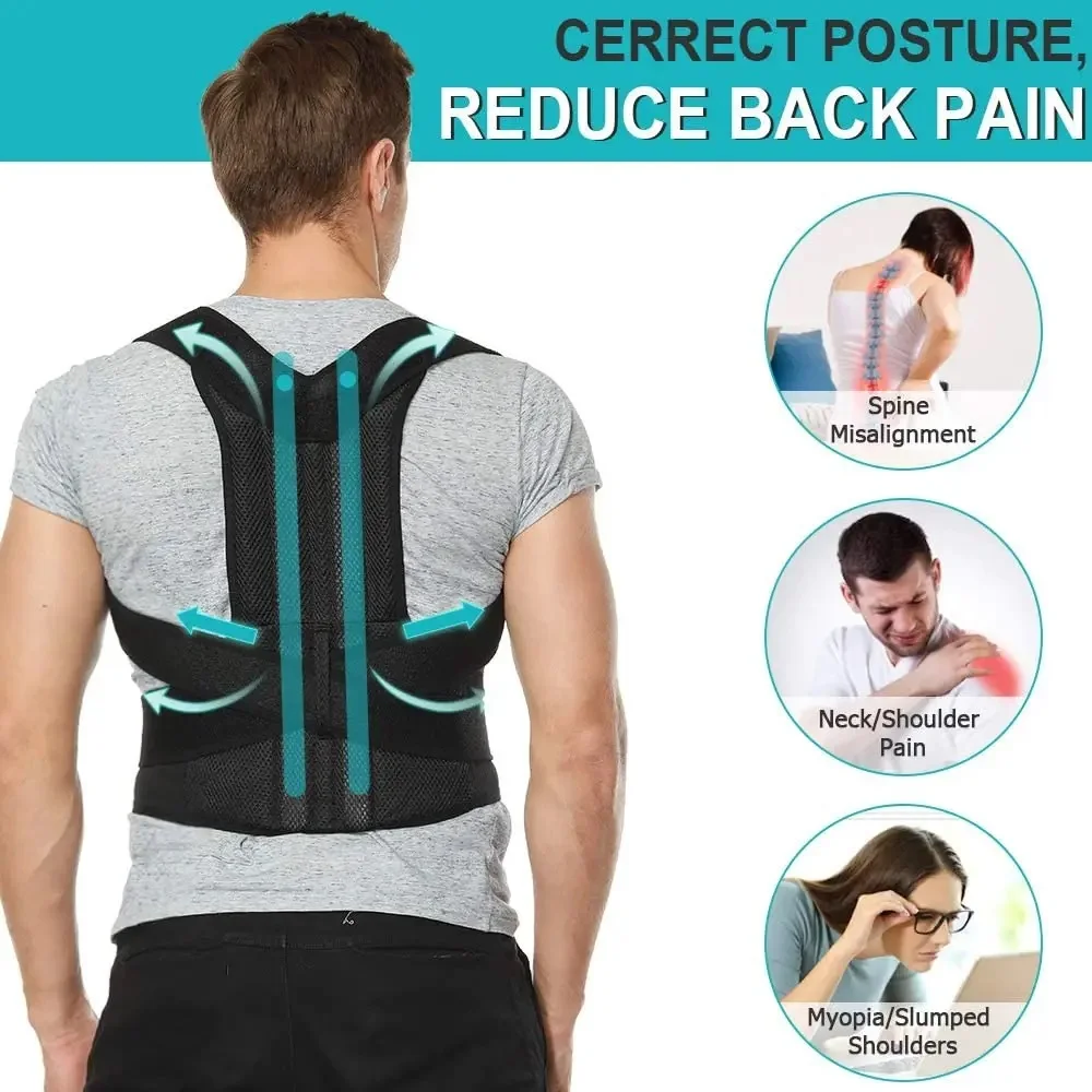 Posture Corrector Back Brace For Lumbar Support And Upright Breathable Straightener Back Corrector Improve Shoulder Pain Relieve